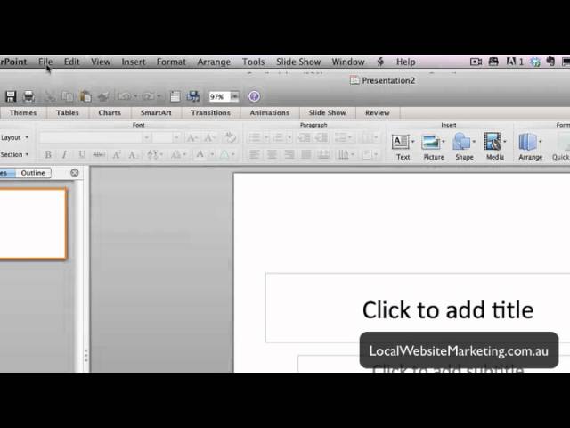 document setting in ppt 2011 for mac
